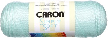 Caron Simply Soft Solids Yarn Medium Gauge 100% Acrylic - 6 oz - Soft Green - Machine Wash &amp; Dry