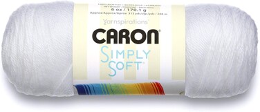 CARON SIMPLY SOFT- 170G- WHITE, 7.84 x 24.3 x 7.84 cm

