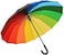 AL ARQAM Large Color Rainbow Umbrella with 16 Ribs - Super Strength, Extra Strong, and Straight Design for Ultimate Durability and Style
