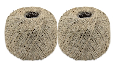 YALLABUYIT 100 x 2 Feet natural jute kitchen twine burlap string cord hemp rope (Pack of 2) for decoration