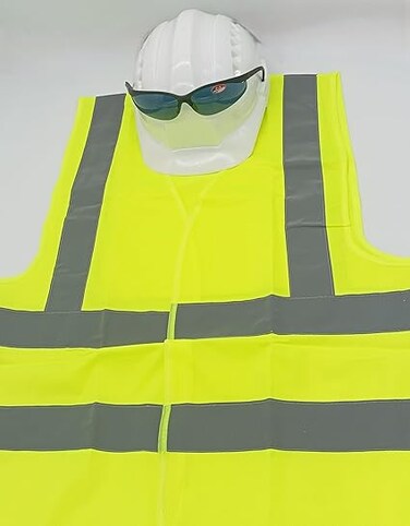 AL ARQAM Safety Accessories 3-in-1 Helmet,Safety Glasses &amp; Safety Vest Traffic Construction Safety Clothing (XL)
