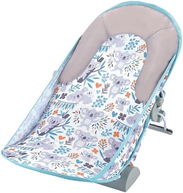 Yaya Duck Babylove Folding Baby Bath Rack &ndash; Safety Certified Newborn to Toddler Bather &ndash; Anti-Slip Portable Shower Chair with Ergonomic Support &amp; Drain Holes for Ages 0 Months+