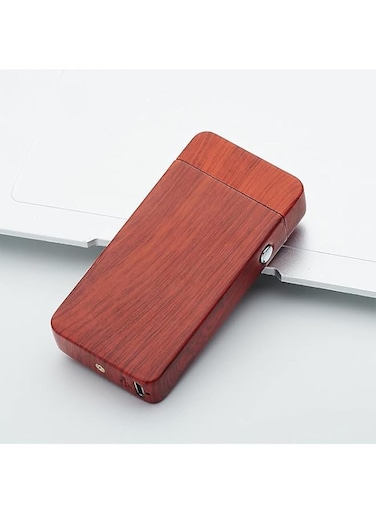 Double arc plasma lighter windproof USB rechargeable flameless lighter that can be used as a candle lighter and camping lighter (Red)