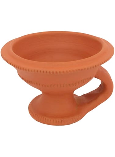 Maan Store Clay Dhoop Loban Dani Burner Holder for Puja (Small Size, Handemade, Natural)