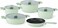 OZO 9 Pcs Non-stick Granitec Aluminium Coated Cookware Set With Lid Made In Turkiye  3933   Large Medium Small Shallow Casserole Pots,Casseroles, Frying Pan : Color - (Sage Mint Green)