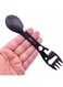 Multifunction Camping Cutlery Tool &acirc;&euro;&ldquo; Portable Outdoor Fork Spoon Knife Bottle Opener Set for Camping, Hiking, Travel, Survival Gear (Black)