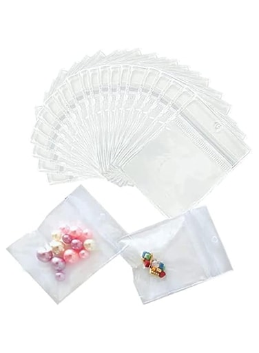 Clear Jewelry Bags 100 Pieces, Clear Zipper Plastic Bag Self Seal PVC Rings Earrings Packing Pouch Storage Bags for Holding Jewelries