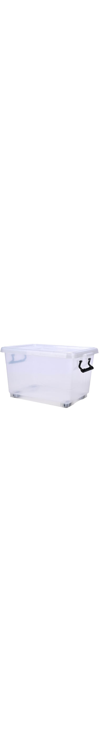 Cosmoplast 22L Clear Plastic Storage Box With Wheels &amp; Lockable Lid, white