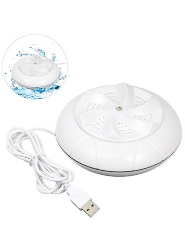 pedkit Portable Ultrasonic Turbine Washing Machine 1 kg Laundry Quty Mini Rotating Washer with USB Cable for Travel Home Business Trip
