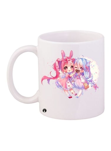 Anime Girl Printed Coffee Mug White/Pink/Purple