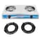 STARLIFE Stainless Steel Double Burner Gas Stove - Auto Ignition - Cast Iron Golden Burner - Heat Resistant Enamel Pan Support