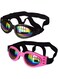 2 Pcs Dog Goggles, Adjustable Strap Dog Goggles Eye wear Protection for Travel Skiing, UV Protection Waterproof Sunglass for Dog (Black and Pink, Pack of 1)