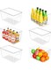 Care 6 Pack Clear Plastic Storage Bins, Pantry Organizer Containers with Handle for Refrigerator, Fridge, Cabinet, Kitchen, Countertops, Cupboard, Home Organization, XL Transparent
