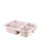 3-Grid Lunch Box With Lid Beige/Clear 23.5x15x5cm