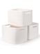 SweetMemo Woven Storage Basket for Organizing, Cotton Rope Shelf Baskets, Soft Toy Bin for Kids, rectangular Wire Towel Baskets for Closet Sehlves Gift Organizer - Set of 3, Cream White