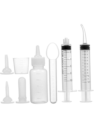 KASTWAVE Pet Bottle Set, Essential Kitten and Puppy Milk Feeder Set with Pet Feeding Bottle Replacement Nipples for Newborn Dogs, Cats, and Small Animals