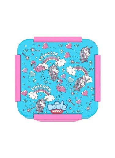 Unicorn Bento Lunch &amp; Snack Box for Girls - BPA Free, Leak Proof, Microwave &amp; Dishwasher Safe, 14.5x14.5x6 cm