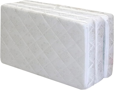 Karpentone Foam Mattress Tri-3-Pieces Foldable Travel Camp Guest Mattres with Hand Carry Cover Size 180x120x7CM - White