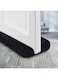 Joyzzz Door Draft Stopper, Black Reusable Adjustable Door Sweeps Soundproof, Weather Stripping Noise Blocker Window Breeze Blocker, Interior Front Double-Sided Draft Stopper Used on Carpet, Tile