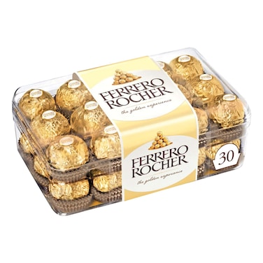 Ferrero Rocher Fine Hazelnut Milk Chocolates, 30 Piece Gift Box, 375g