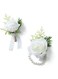 Angju Artificial Flowers White Rose Wrist Flowers and Men's Corsage Wedding Flowers Ceremony Prom Flower