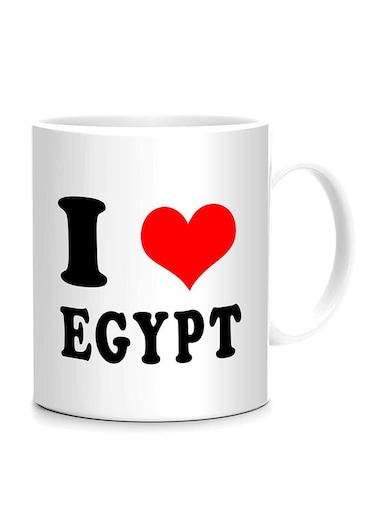 Styles I Love Egypt Printed Mug White/Black/Red