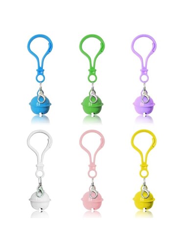 Aoche Pet Bells for Dog Cat Collar 6 pack,Charm Pet Pendant Accessories with1 Pack Stainless Steel Keychain