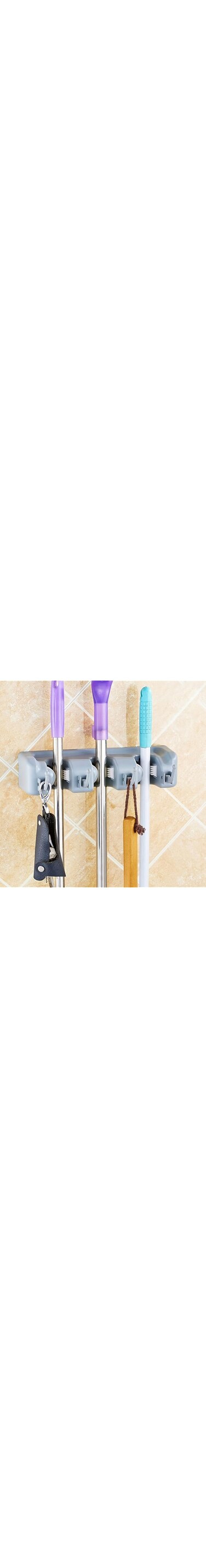 Youtato Broom Holder, Broom and Mop Holder Wall Mounted Garden Tool Organizer Saving Space Storage Rack, Broom Hanger Wall Mount for Home Kitchen Garden Garage Organization Command Strip Broom H