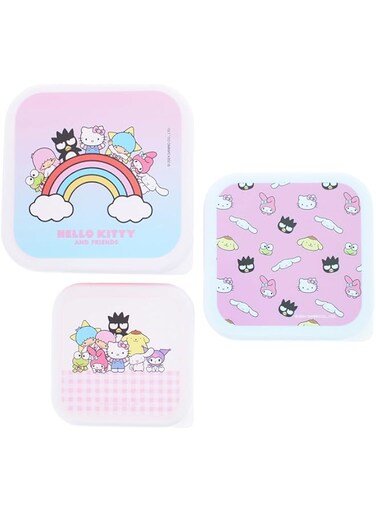 Blueprint Collections Hello Kitty Storage Pots   Set of 3 Storage Tubs with Lids   Kitchen Storage   Small Storage Boxes with Lids   Kawaii Gifts   Hello Kitty Gifts   Hello Kitty Stationery