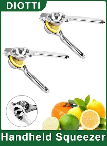 2-Pack Handheld Lemon Lime Orange Squeezer, Stainless Steel Citrus Juicers, Easy Press Fruit Extractor for Fresh Juice, Cocktails &amp; Cooking