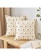 Tazweeq Decorative Throw Pillow Covers, Sun Flower Jacquard Pillowcase Cushion Case Square for Couch Sofa Bed Living Room Bedroom Set of 2, 18x18 Inch, Beige