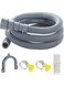 Bolivia's Washing Machine Drain Hos, 2m Universal Drain Hose Extension Pipe Kit, Flexible Portable Discharge Washer Hoses, Easy to Install Washer Hoses with 1 Adapter 1 U-Bend Bracket 2 Hose Clip