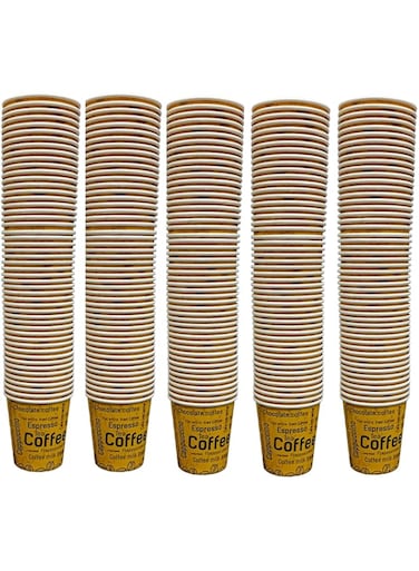 SAQOPACK 100 Peices Paper Tea Cups 6.5oz (2 Packs Tea Cups) Alsaqer Disposable Kahwa Cups-Cofee Cups-Karak Tea Cups and Cawa cups-Multicolours