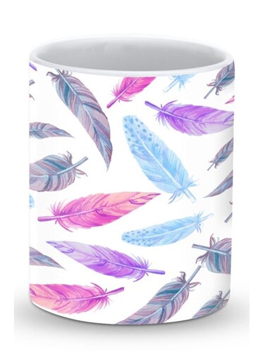 Premium Feather Colors Designer Mug White/Pink/Blue