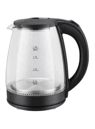 ECVV&reg; 1.8 Liters Borosilicate Glass Electric Kettle 1500W 3 Pin, Fast Boiling Auto Shut Off Boil-Dry Protection Stainless Steel Filter BPA Free Hot Water Boiler