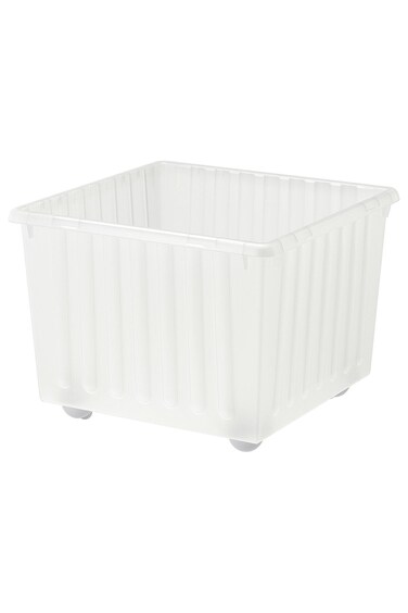 crate with castors, white, 39 x 39 cm