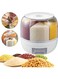Rotating grain storage container,rice dispenser,6-compartment rice container, 360&Acirc;&deg; rotating food dispenser One-Click Output rice Storage Round Grain Dispenser Kitchen for Grains, Beans, Rice.