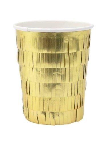 Meri Meri Fringe Party Cups 8 Pieces, 9 oz Capacity, Gold