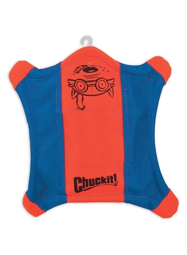 Chuckit! Flying Squirrel Fetch Dog Toy, Size Large (11" Diameter), Orange &amp; Blue, for Large Dog Breeds