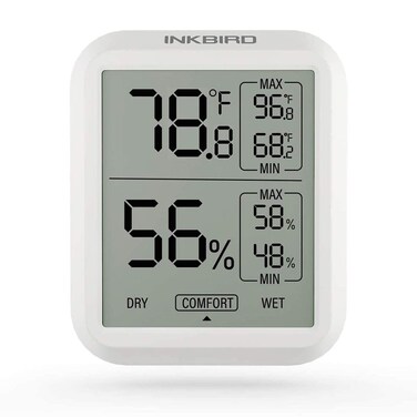 Inkbird ITH-20 Digital Thermometer Indoor Room Hygrometer Temperature Humidity Humidor Gauge Monitor Cigarette Guitar Ukulele Cigar Box Fridge Reptile Succulent
