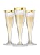 6 PCS Plastic Champagne Flutes Gold Glitter Plastic Cups 6.5 OZ Clear Plastic Cups Tumblers, Fancy Disposable Hard Plastic Cups with Gold Glitter, Premium Wedding Cups Elegant Party Cups (Gold)