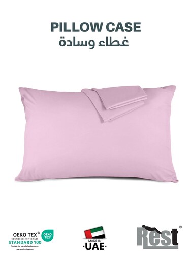 Microfiber Pillow Cases 2 Piece Set 50x75cm, 20x30 Inches Pink Pillow Cover Soft Brushed Supersoft Fabric Pillow Cases Standard Size