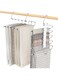 2 Pack Pants Hangers Space Saving, Anti-Slip Multi-Functional Pants Rack, Thickened Stainless Steel Tube, Two Hanging Modes Suitable for Jeans Trousers Skirts Scarf