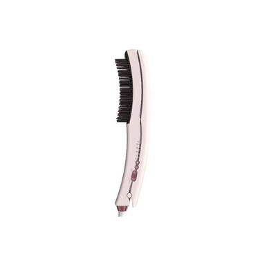 2-in-1 Hair Straightener with Detachable Hot Comb - 3 Temp Levels, 360&deg; Swivel Cord - Pink