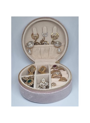 OZON Travel Jewelry Box Organizer   Velvet Travel Case With Mirror Ring Earrings Necklaces Storage   Organizer Box