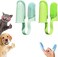 Excefore Dog Finger Toothbrush Kit, Silicone Pet Toothbrushes, Dog Cat Toothbrush, Full Surround Bristles, Non-Toxic Silicone, Easy to Clean, Double-Finger, for Puppies, Cats and Small Pets