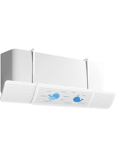 THE WHITE SHOP Adjustable Air Conditioner Deflector Confinement Air Deflector Outlet Air Wing Air Cooled Baffle Wind Direction Telescopic Windshield for Vents Sidewall Ceiling Registers (Size : WHALE