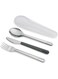 Joseph Joseph GoEat - On the Go Stainless-Steel Travel Cutlery Set for 1, Reusable Knife, Fork and Spoon Set with case for Lunch Box, Camping, Outdoor, Grey