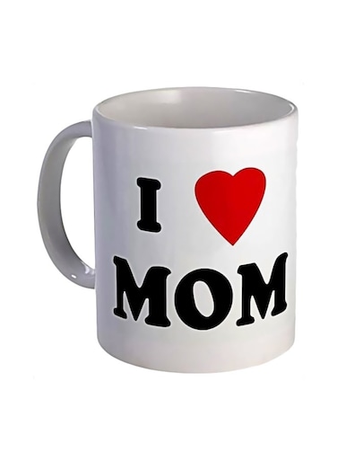 Printed Ceramic Mug White/Black/Red