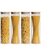 AUTOYSUR Canister Set of 4,Glass Kitchen Canisters with Airtight Bamboo Lid,Glass Storage Jars for Kitchen,Bathroom and Pantry Organization Ideal for Flour,Sugar,Coffee,Cookie Jar,Candy (2200ml 4pc)